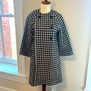 Club Monaco 60s inspired wool houndstooth coat